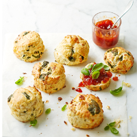 Basil and goats' cheese scones
